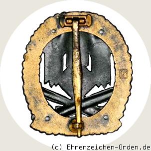 Allgemeines Sturmabzeichen mit Einsatzzahl 75 R&uuml;ckseite