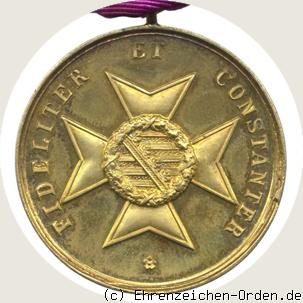 Goldene Verdienstmedaille des Sachsen-Ernestinischen Hausordens 1908 R&uuml;ckseite