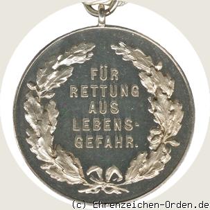 Lebensrettungsmedaille Ernst II. R&uuml;ckseite