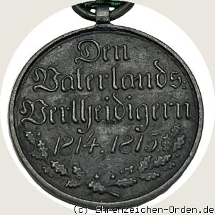 Kriegsdenkzeichen für 1814 / 1815 (Anhalt-Bernburg) R&uuml;ckseite