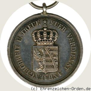 Silberne Medaille für Verrdienst, Anhänglichkeit und Treue R&uuml;ckseite
