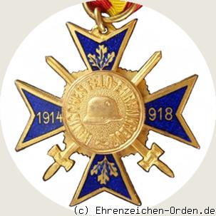 Badisches Feldehrenkreuz (goldene Variante) R&uuml;ckseite