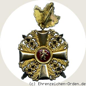 Orden vom Zähringer Löwen Ritterkreuz 1. Klasse mit Eichenlaub und Schwertern R&uuml;ckseite