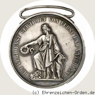 Silberne Civilverdienstmedaille jugendlicher Großherzog Friedrich 1856 R&uuml;ckseite