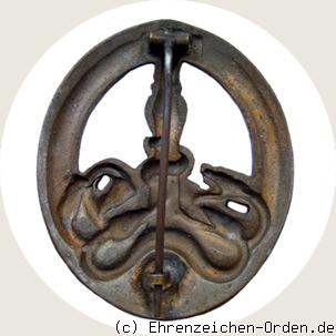 Bandenkampfabzeichen 3. Stufe (Gold) halbhohl R&uuml;ckseite