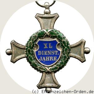Dienstauszeichnungskreuz 1. Klasse für 40 Jahre R&uuml;ckseite