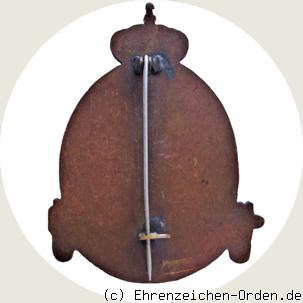 Erinnerungsabzeichen zum Gründungsjubiläum des 1. und 7. Bayerischen Feldartillerie-Regiments R&uuml;ckseite