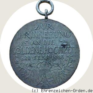 Goldene Hochzeits-Erinnerungsmünze tragbar versilbert R&uuml;ckseite