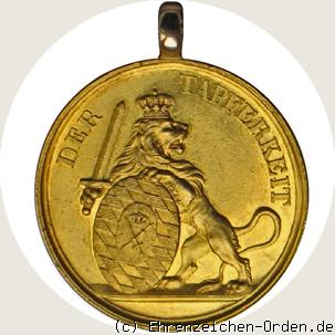 Goldene Militär-Verdienst-Medaille König Max Josef I. (großes Brustbild) R&uuml;ckseite