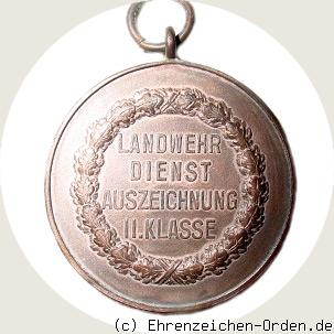 Landwehr-Dienstauszeichnung 2.Klasse 1913 R&uuml;ckseite