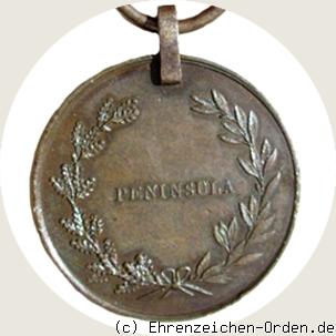 Bronzene Peninsula-Medaille Herzog Carl R&uuml;ckseite