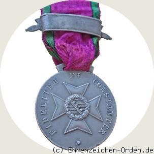 Silberne Verdienstmedaille des Herzoglich Sachsen-Ernestinischen Hausordens mit Schwerterspange 1914 R&uuml;ckseite