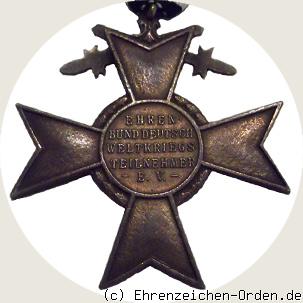 Kriegsehrenkreuz mit Schwertern  Ehrenbund Deutscher Weltkriegsteilnehmer e.V. R&uuml;ckseite