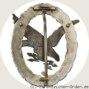 Fliegerschützenabzeichen mit Blitzbündel R&uuml;ckseite