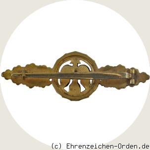 Frontflugspange für Jäger in Gold R&uuml;ckseite