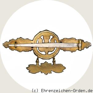 Frontflugspange für Kampf- und Sturzkampfflieger in Gold mit Sternanhänger R&uuml;ckseite