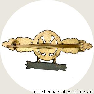 Frontflugspange für Kampf- und Sturzkampfflieger in Gold mit  Einsatzzahl 200 R&uuml;ckseite