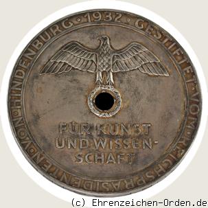 Goethe-Medaille für Kunst und Wissenschaft 2. Form ab 1934 R&uuml;ckseite