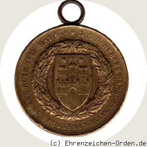 Medaille für Hilfeleistung beim Stadtbrand 1842 R&uuml;ckseite