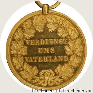 Goldene Verdienstmedaille König Ernst August (kleiner Kopf) 2. Form R&uuml;ckseite