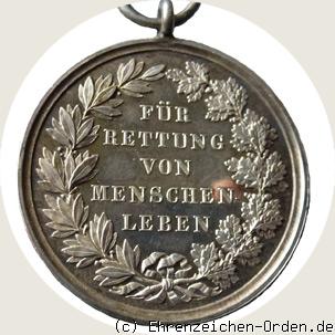 Allgemeines Ehrenzeichen Für Rettung von Menschenleben 1889 R&uuml;ckseite