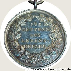 Ehrenzeichen für Verdienste während der Wassernot 1882/1883 R&uuml;ckseite