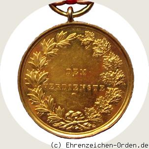 Goldene Verdienstmedaille für Wissenschaft, Kunst, Industrie und Landwirtschaft 1853 R&uuml;ckseite