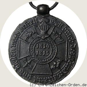 Kriegsdenkmünze 1814-1815 Nichtkämpfer R&uuml;ckseite
