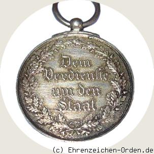 Silberne Zivilverdienstmedaille 1821 R&uuml;ckseite