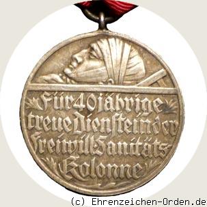 Medaille für 40 Jahre in der freiwilligen Sanitätskolonne
