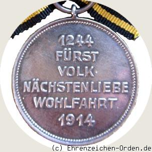 Orden Stern von Brabant Damenorden Silberne Medaille 1917 R&uuml;ckseite