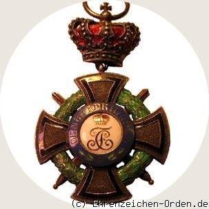Fürstlicher Hausorden von Hohenzollern Ehrenkreuz 3. Klasse mit Krone und Schwertern R&uuml;ckseite