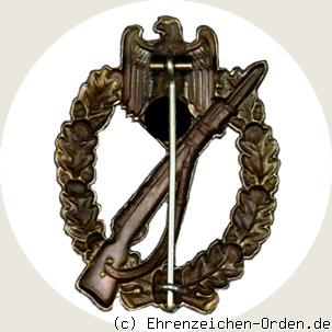 Infanterie Sturmabzeichen in Bronze (Hohlprägung) R&uuml;ckseite