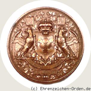 Erinnerungsmedaille Fürst Bismarck zum 50. Dienstjubiläum und 70. Geburtstag R&uuml;ckseite