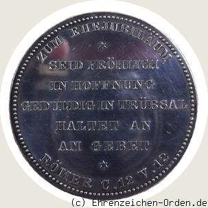 Ehejubiläums-Medaille zur goldenen Hochzeit 1888 R&uuml;ckseite