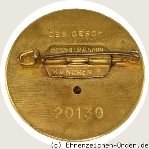 Goldenes Ehrenzeichen der NSDAP große Ausführung R&uuml;ckseite