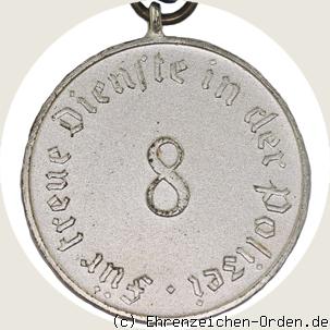 Dienstauszeichnung der Polizei 3.Stufe für 8 Jahre 1938 R&uuml;ckseite
