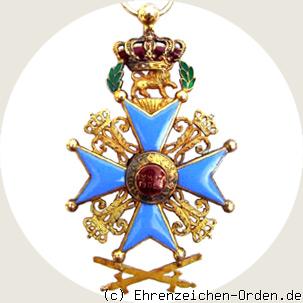 Orden Heinrich des Löwen  Ritterkreuz 1. Klasse mit Schwertern unter dem Kreuz R&uuml;ckseite