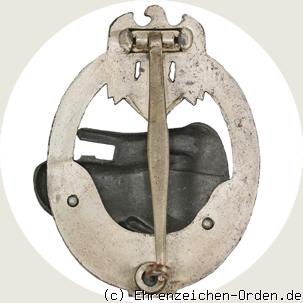 Panzerkampfabzeichen Silber mit Einsatzzahl 50 R&uuml;ckseite