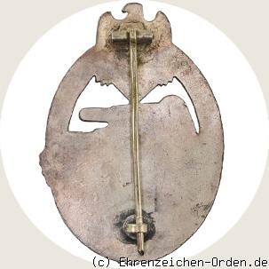 Panzerkampfabzeichen in Silber ohne Einsatzzahl R&uuml;ckseite