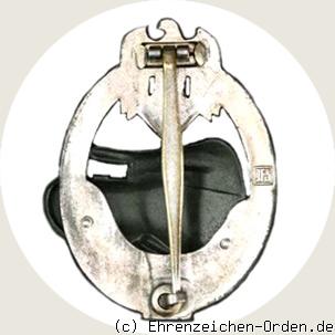 Panzerkampfabzeichen Silber mit Einsatzzahl 25 R&uuml;ckseite