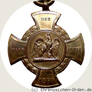 Erinnerungskreuz 1866 der Main-Armee R&uuml;ckseite