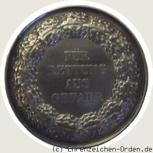 Erinnerungsmedaille für Rettung aus Gefahr 3. Form R&uuml;ckseite