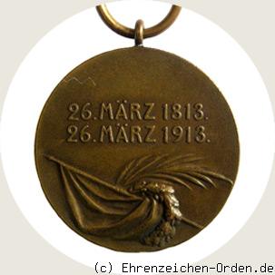 Hannoversche Jubiläumsdenkmünze – 26. März 1813 / 1913 R&uuml;ckseite