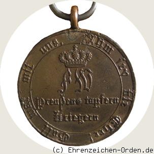 Kriegsdenkmünze für Kämpfer 1813-1814 (kantige Kreuzarme) R&uuml;ckseite