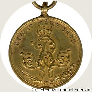 Erinnerungs-Kriegsdenkmünze 1863 für Kämpfer von 1813-1815 R&uuml;ckseite
