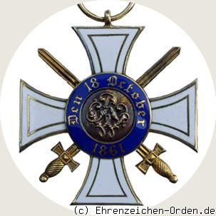 Königlicher Kronen-Orden Kreuz 3.Klasse mit Schwertern 1869-1918 R&uuml;ckseite
