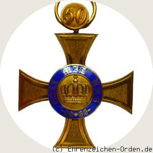 Königlicher Kronen-Orden Kreuz 4.Klasse mit Jubiläumszahl 50