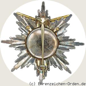 Königlicher Kronen-Orden Bruststern zur 1. Klasse mit Schwertern am Ring 1867-1918 R&uuml;ckseite