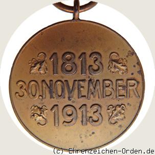 Kurhessische Jubiläumsdenkmünze – 30. November 1813-1913 R&uuml;ckseite